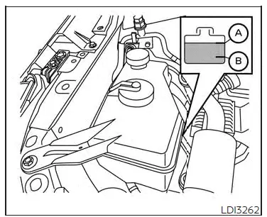 Nissan Altima L34. Checking engine coolant level