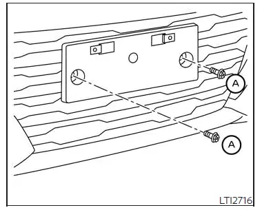 Nissan Altima L34. Installing front license plate